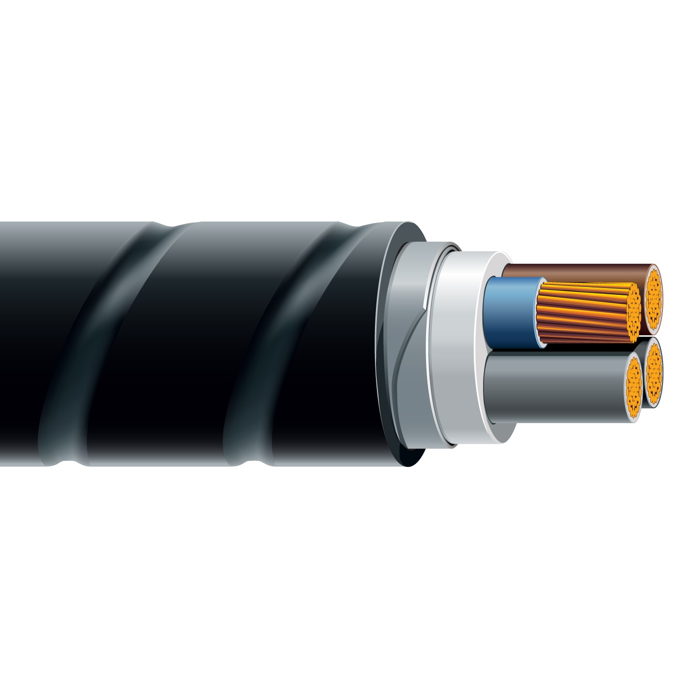 N2XBY XLPE, PVC, STA, PVC armored cable
